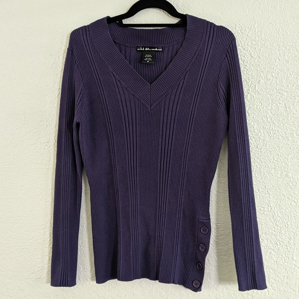 Dark purple ribbed sweater M · United States Sweaters